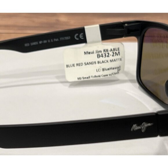 Maui Jim Rx-ABLE  B432-2M Blue Red Sands Black Matte Frame Polarized Sunglasses - Picture 4 of 8